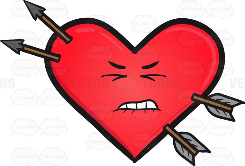 800x543 Hurt Heart And Arrows Emoji Cartoon Clipart Vector Toons