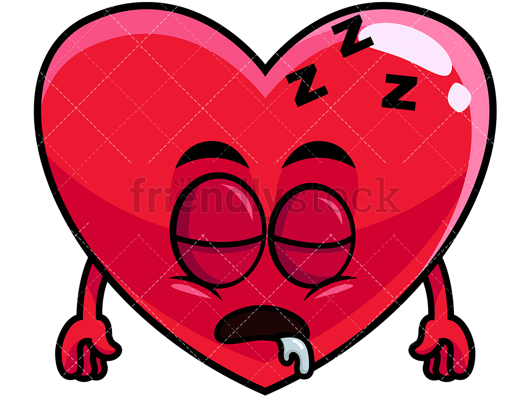 1067x800 Sleeping Heart Emoji Cartoon Vector Clipart