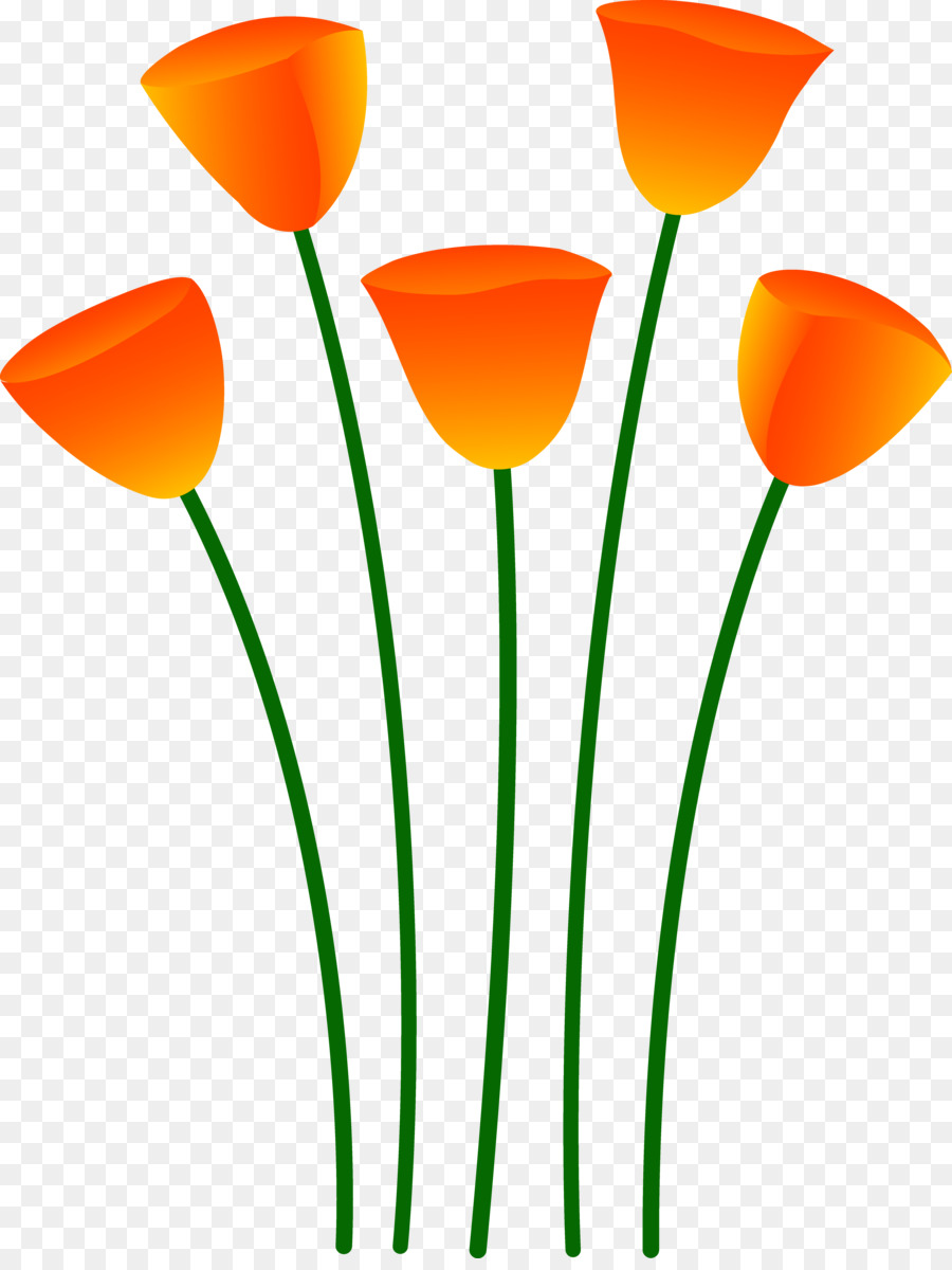 900x1200 Flower Poppy Orange Clip Art