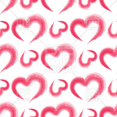 400x400 Romantic Seamless Pattern With Pink Watercolor Imitation Hearts
