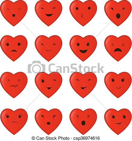441x470 Vector Illustration Of The Set Collection Of Cartoon Heart