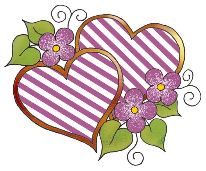 709x589 Artbyjean Clipart Hearts Pretty Colors In A Simple Striped