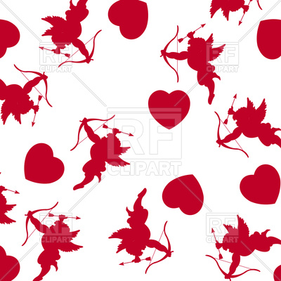 400x400 Cupids And Hearts Background Royalty Free Vector Clip Art Image