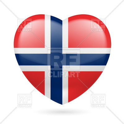 400x400 Heart With Norwegian Flag Colors. I Love Norway Royalty Free