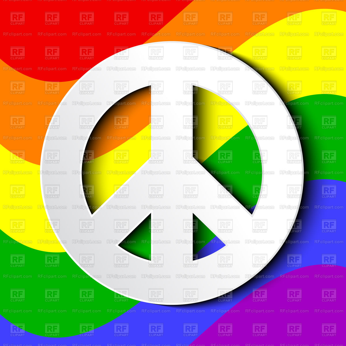 1200x1200 Lgbt Flag With Peace Sign Royalty Free Vector Clip Art Image