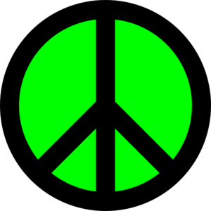 300x300 Neon Green Amp Black Peace Sign Clip Art