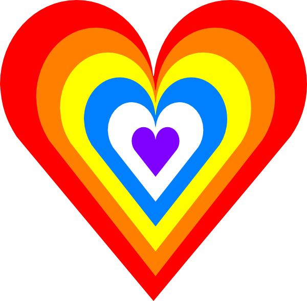 600x589 Rainbow Heart Clip Art