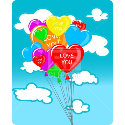 400x400 Heart Shape Balloons Royalty Free Vector Clip Art Image