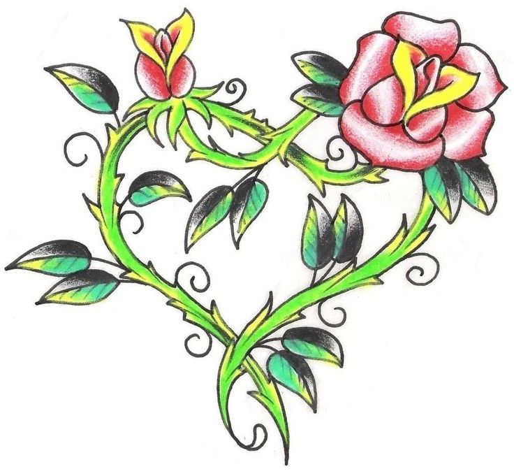 736x681 Collection Of Latest Vine Heart Tattoo Design