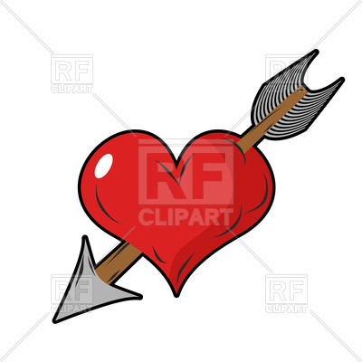 400x400 Heart And Arrow, Symbol Of Love Royalty Free Vector Clip Art Image
