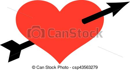 450x244 Heart With Black Arrow Vectors Illustration