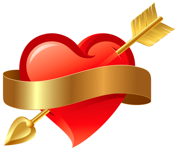 600x510 Red Heart With Arrow Png Clipart. Months~february