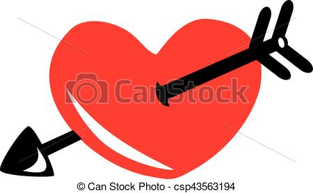 450x277 Red Heart With Black Arrow Icon Eps Vectors
