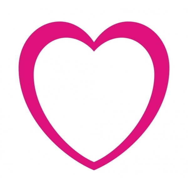 600x600 Pink Heart Outline Clipart