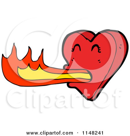 450x470 Royalty Free (Rf) Flaming Heart Clipart, Illustrations, Vector