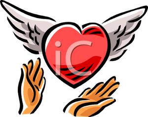 300x238 Hands Setting A Heart With Wings Free
