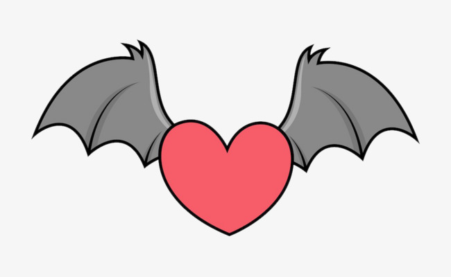 650x400 Heart Bat Wings, Love, Heart, Wing Png And Psd File For Free Download