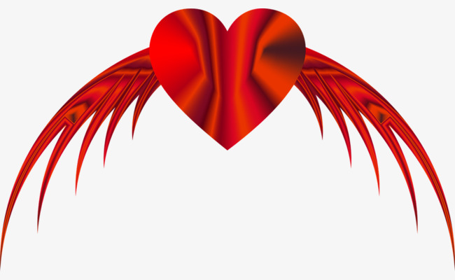650x400 Heart With Wings, Wing, Love, Red Png Image And Clipart For Free