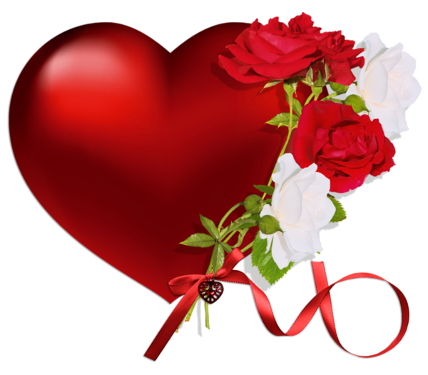 600x526 Heart With Roses Png