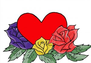 300x210 Art Drawings Of Hearts And Roses