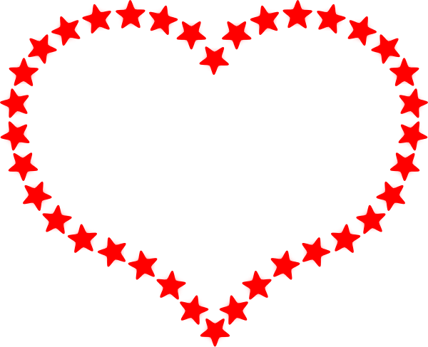 600x487 Red Star Outlined Heart Clip Art