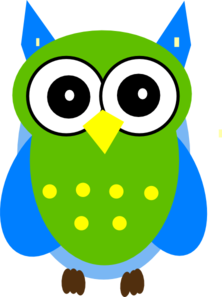 222x297 Green And Blue Owl Clip Art