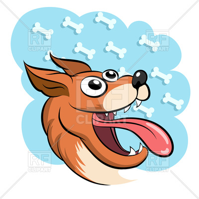 400x400 Lucky Dog Against Bone Heaven Royalty Free Vector Clip Art Image