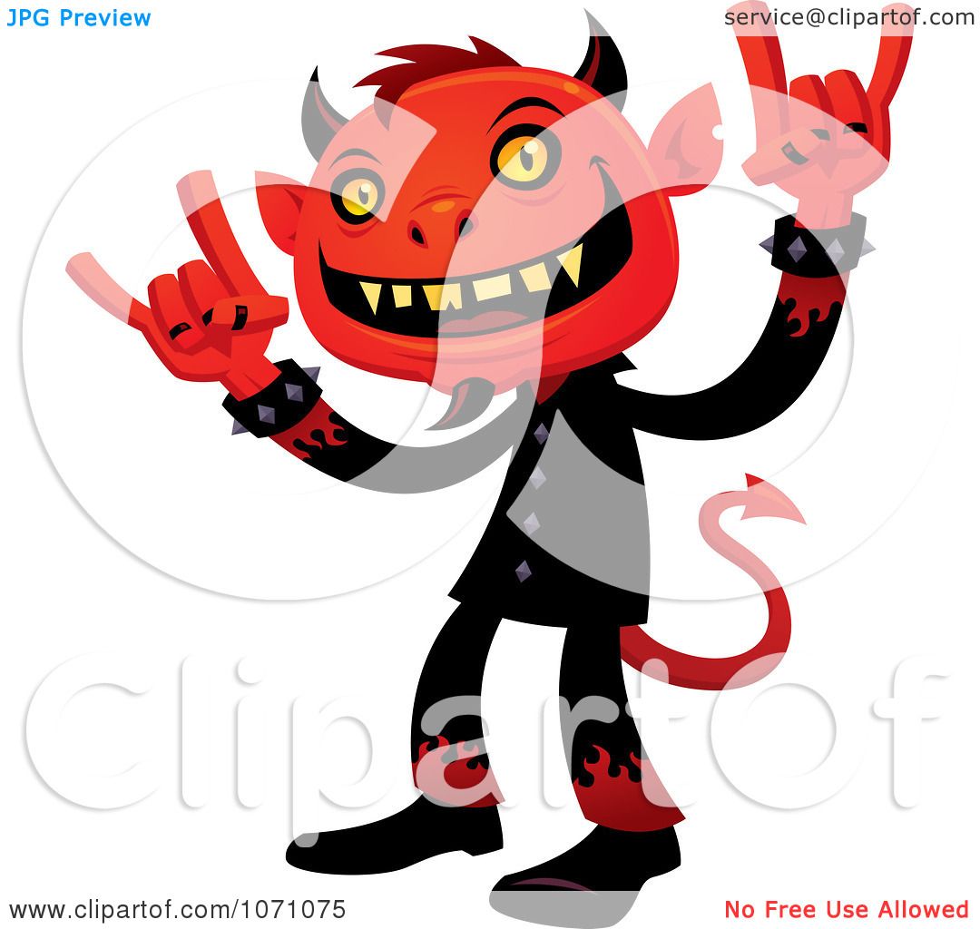 1080x1024 Clipart Heavy Metal Devil Rocking Out And Gesturing The Sign