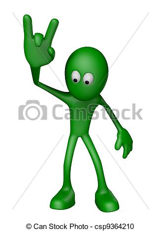 327x470 Devils Hand. Green Guy Shows Heavy Metal Hand