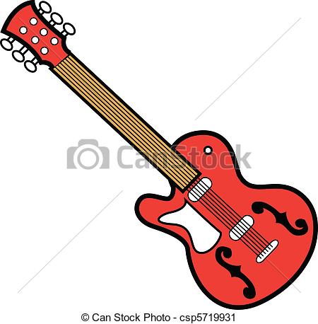 450x458 Guitar Red. Red Rock And Roll, Blues Or Heavy Metal Guitar. Vector