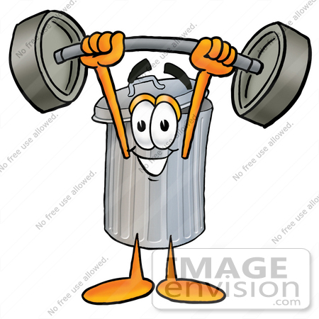 450x450 Cliprt Graphic Of Metal Trash Can Cartoon Character Holding