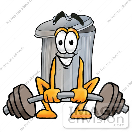 450x450 Cliprt Graphic Of Metal Trash Can Cartoon Character Lifting