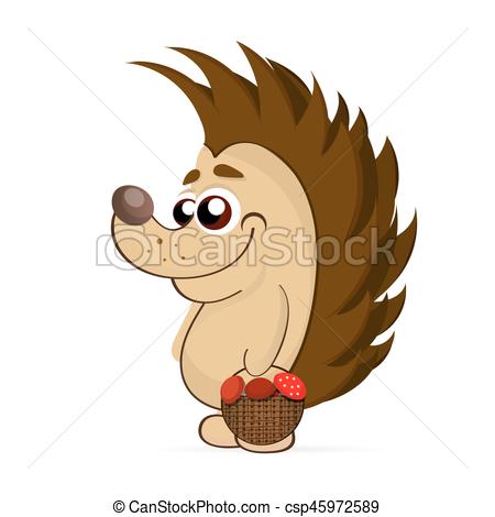 450x470 Vector Illustration Of Cute Hedgehog Isolated On White Vector