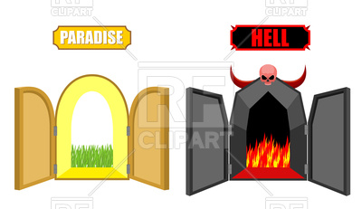 400x231 Gates Of Hell And Paradise, Entrance To Satan And God Vector Image