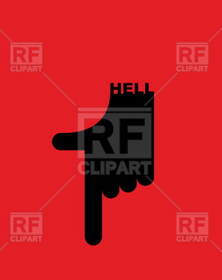317x400 Hell Pointer Hand. Direction Down. Pointing Gesture. Royalty Free