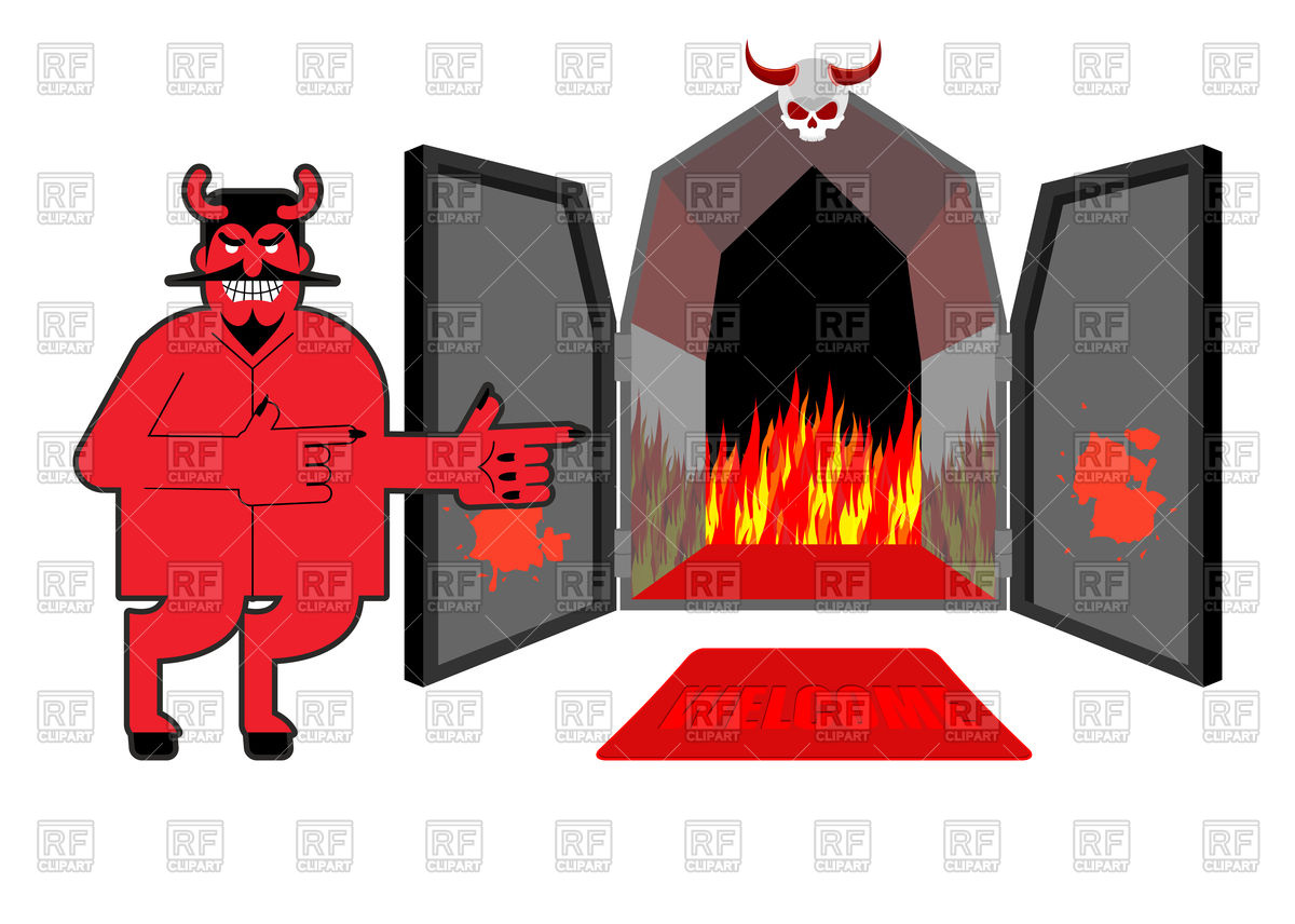 1200x856 Satan Invites Sinners To Hell Royalty Free Vector Clip Art Image