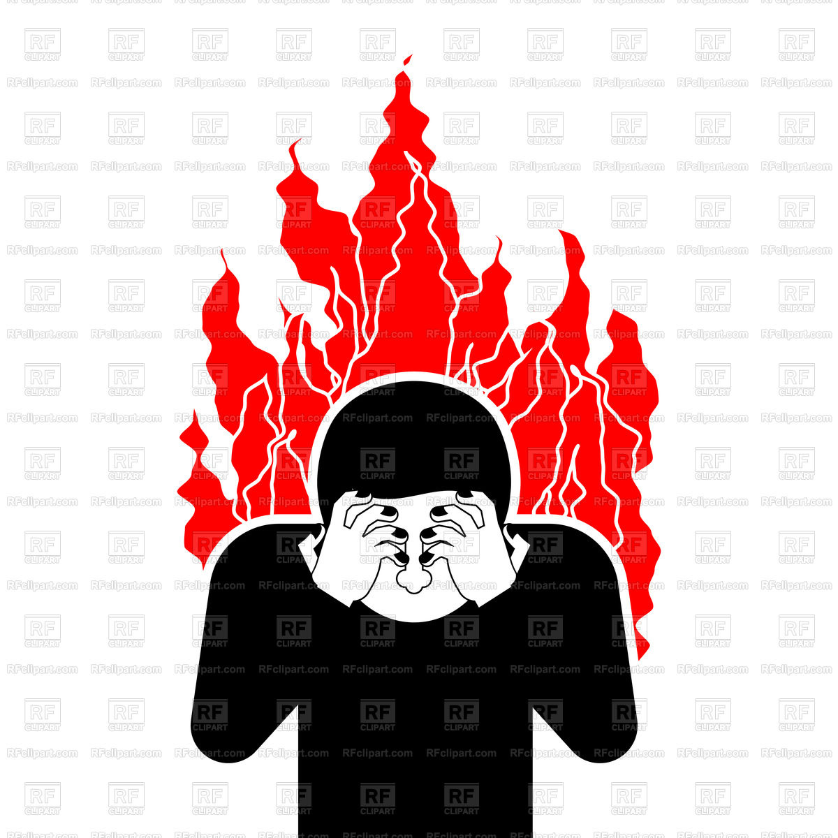 1200x1200 Sinner In Hell Fire Royalty Free Vector Clip Art Image