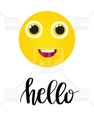320x400 Happy Smile Icon And Text Hello Royalty Free Vector Clip Art Image