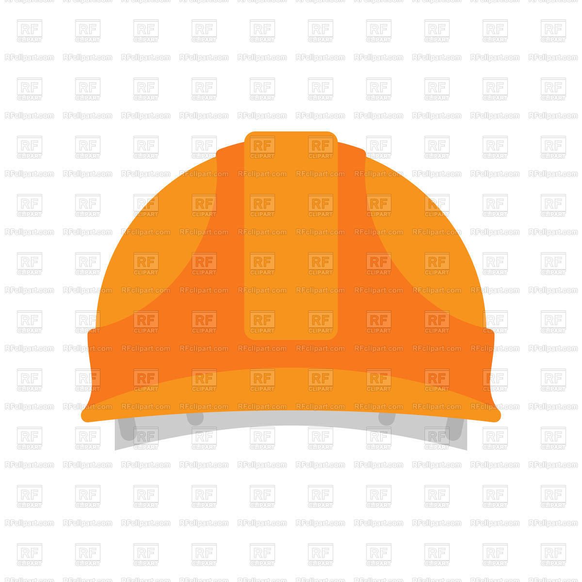 1200x1200 Builder Orange Protective Helmet Royalty Free Vector Clip Art