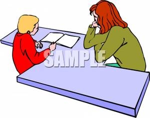 300x237 Student Helping Teacher Clipart