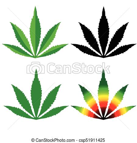 450x470 Cannabis Leaf Flat Design Set