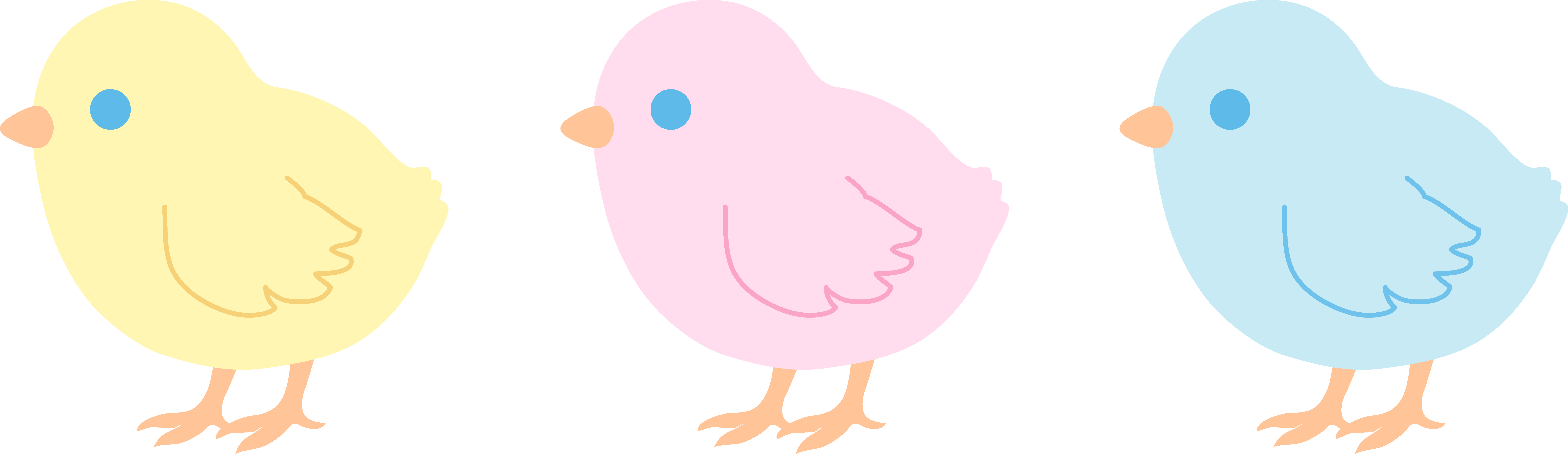9537x2761 Exquisite Baby Chicks Images Free 2 Three Cute Pastel Clip Art