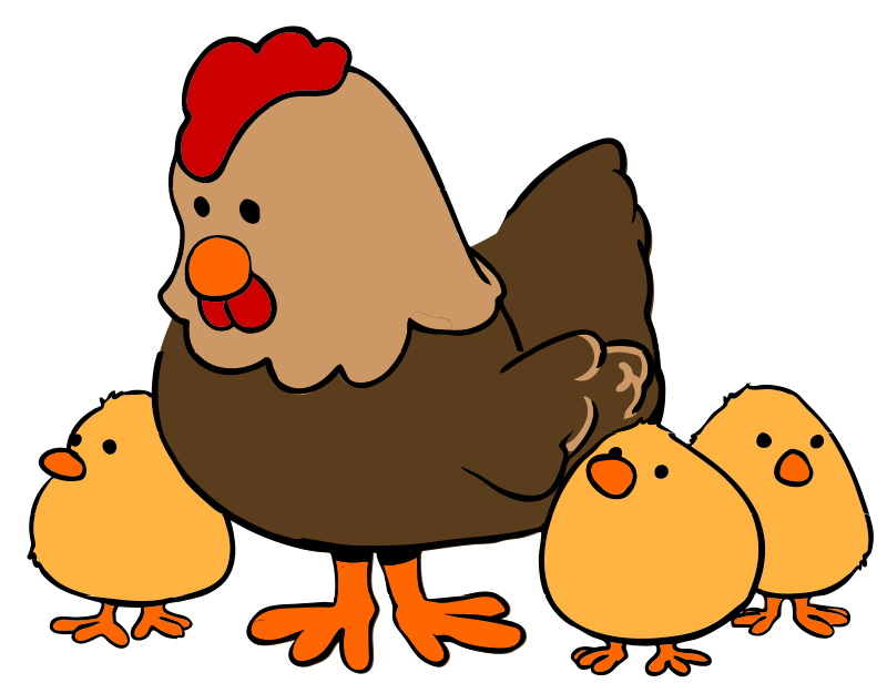 800x625 Free Clipart Hen And Chicks Cartoon Style Qubodup