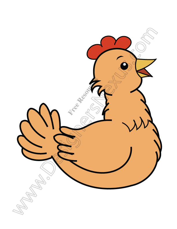 612x792 V14 Free Chicken Vector Graphic Hen Clip Art