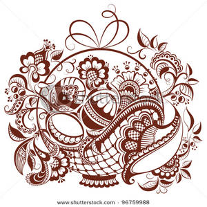300x299 Clipart Image Easter Floral Henna Design
