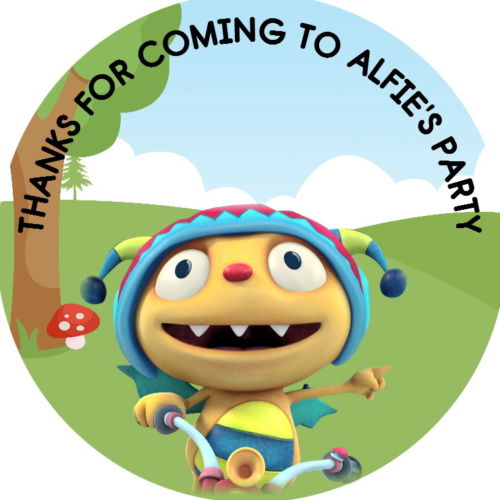 500x500 Personalised Henry Hugglemonster Birthday Thank You Stickers Seals