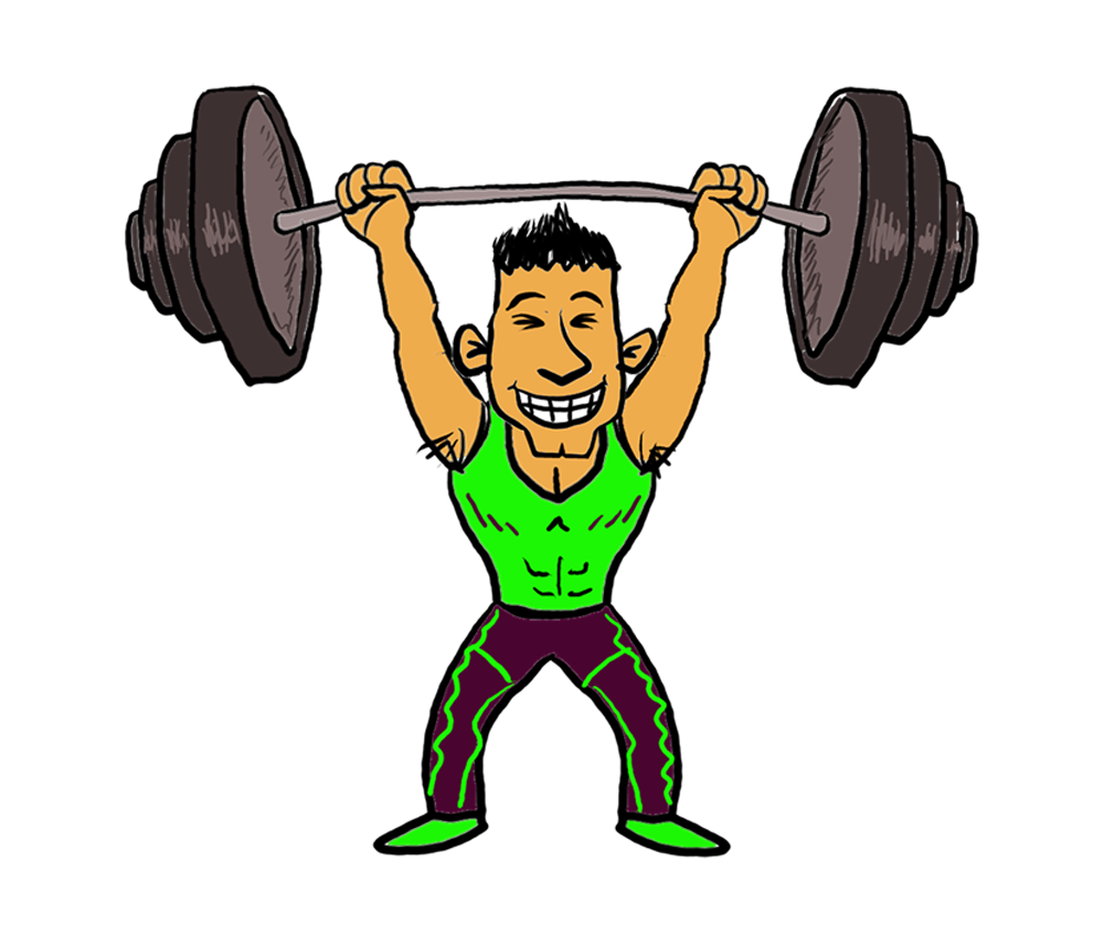 1000x856 Cartoon Weightlifter Sports Clipart