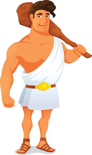 320x541 Cartoon Illustration Of The Greek Hero Hercules Premium Clipart