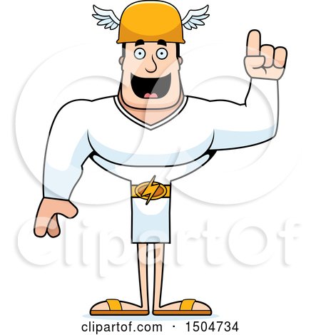 450x470 Clipart Of A Buff Caucasian Male Hermes With An Idea