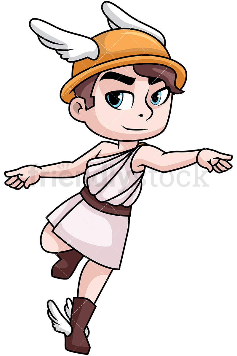 800x1200 Hermes Messenger Of The Gods Cartoon Vector Clipart